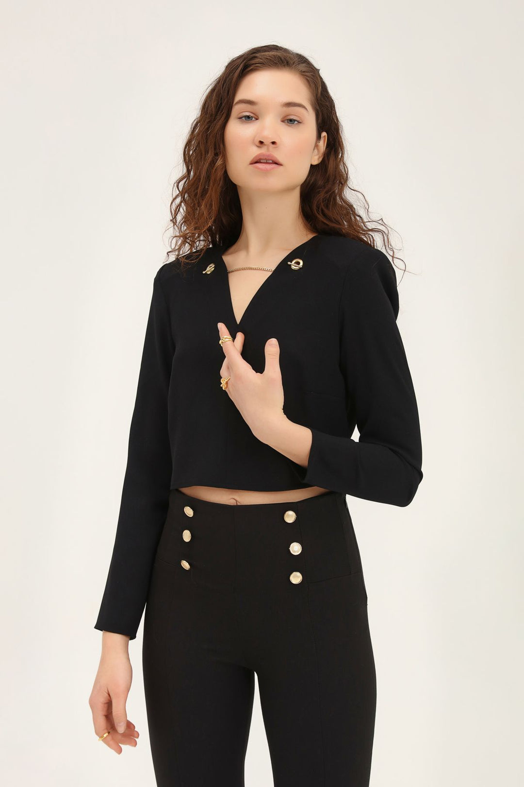 Accessory Waistband Blouse Black