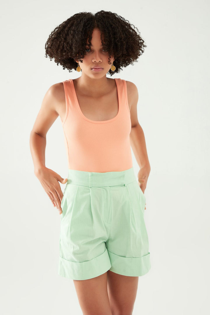 Low Back Strap Bodysuit Salmon