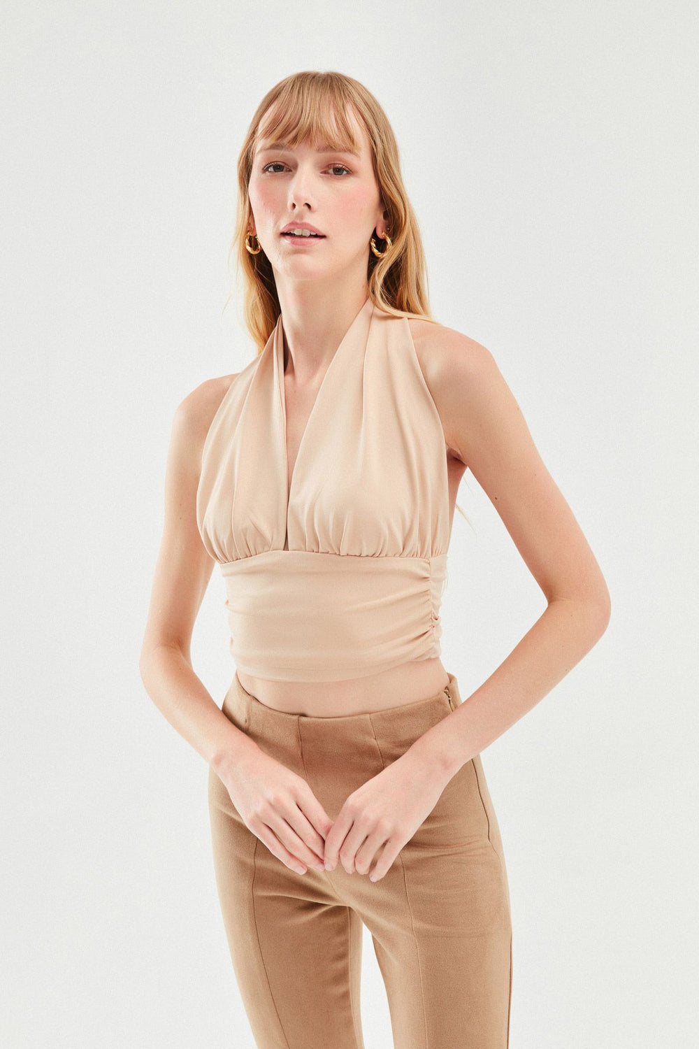 Decollete Blouse Beige