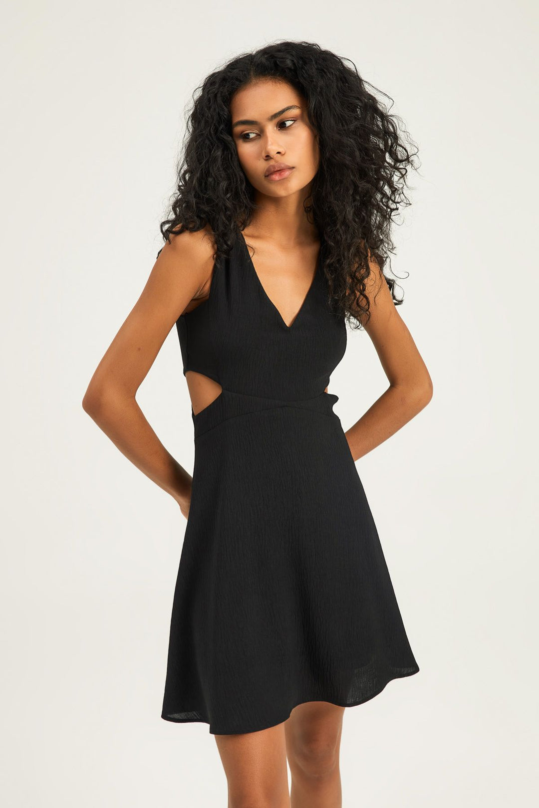 Cut Out Mini Dress Black