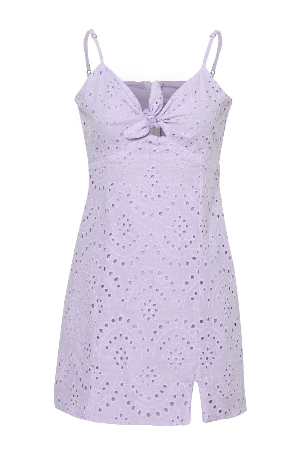 Knot Detailed Strap Mini Dress Lilac