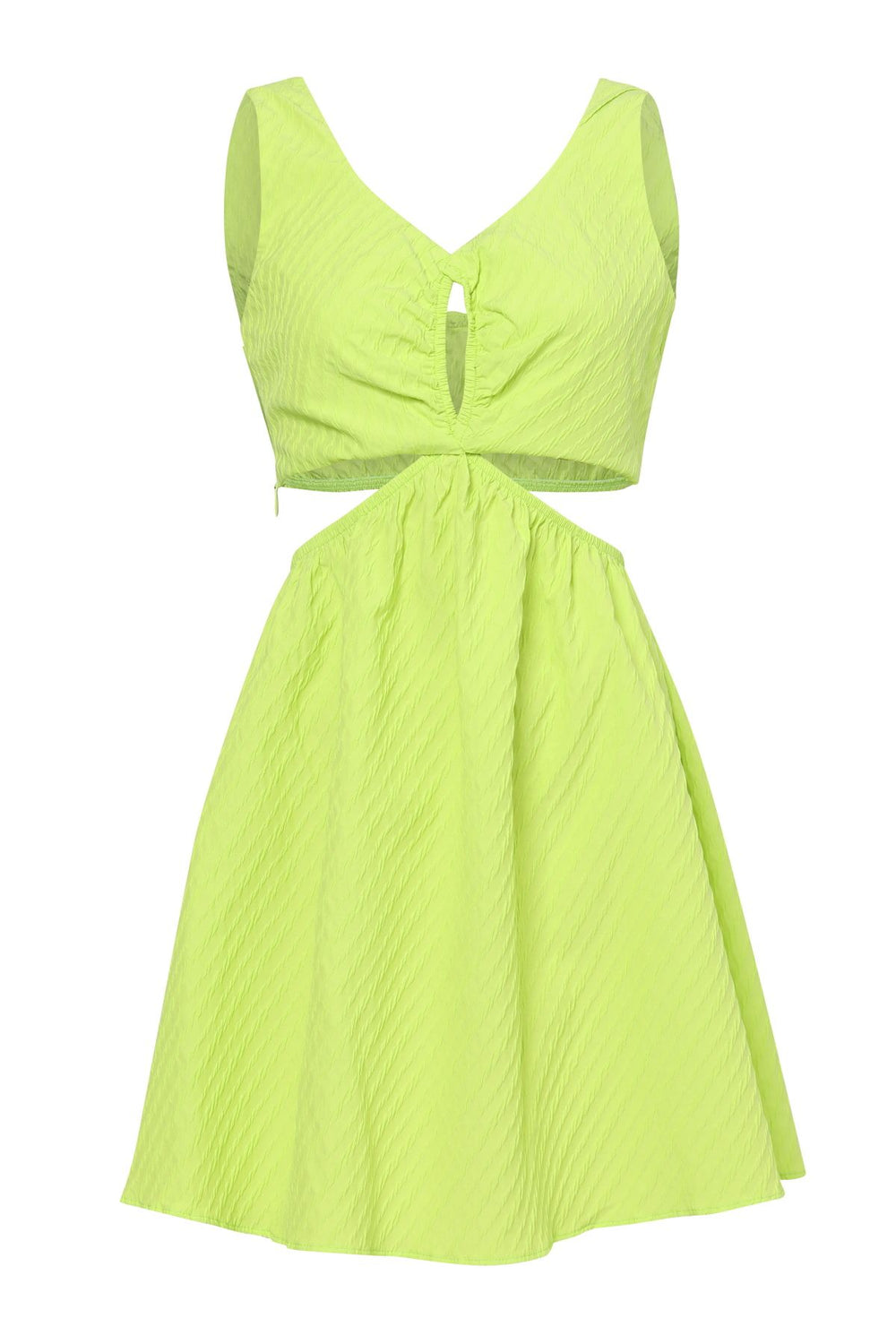 Cut Out V-Neck Dress Light Green
