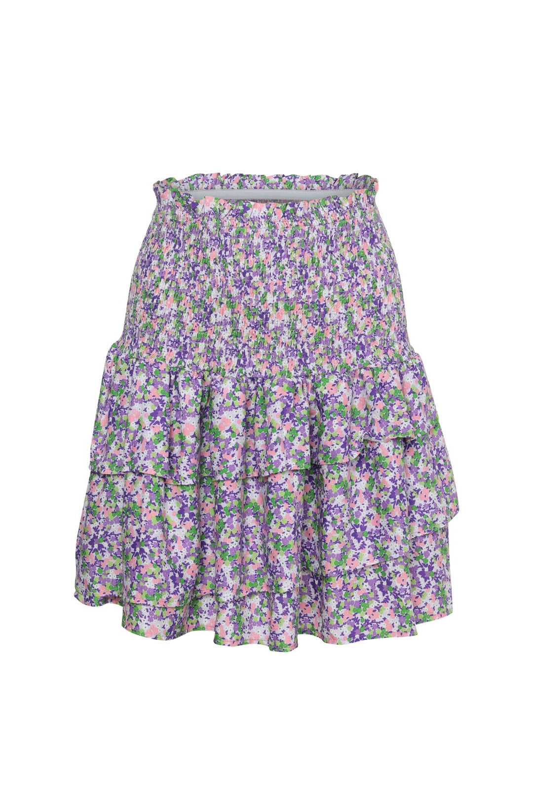 Floral Gipple Mini Skirt Purple
