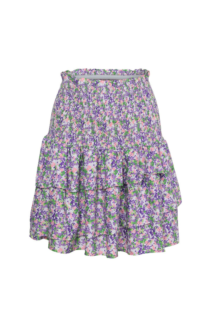 Floral Gipple Mini Skirt Purple