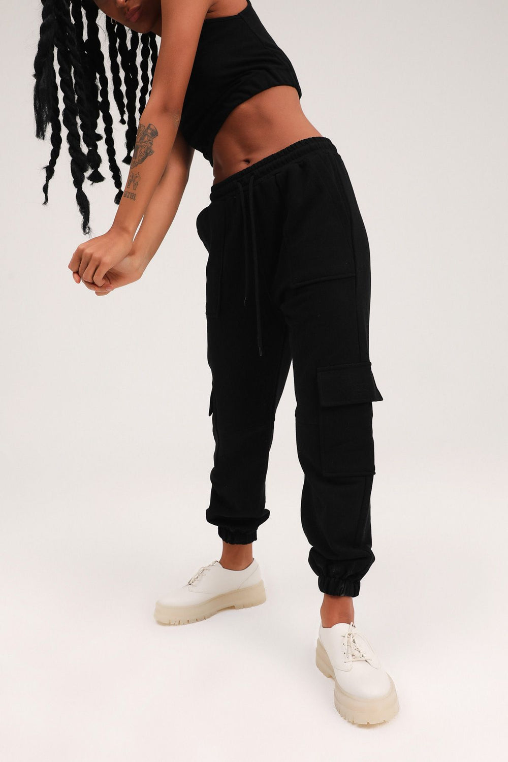 Cargo Pocket Jogger Tracksuit Black