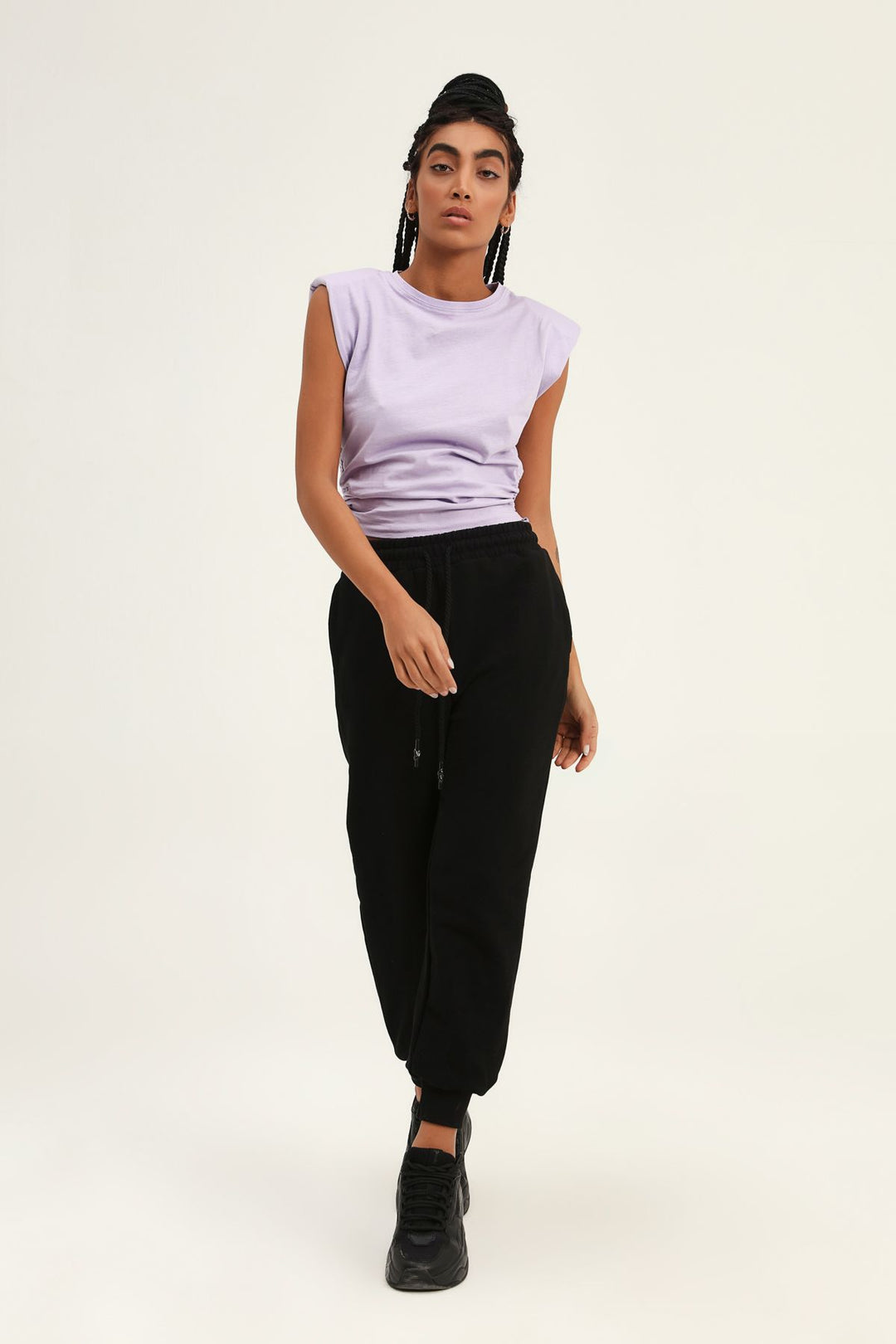 Jogger Elastic Waist Tracksuit Black