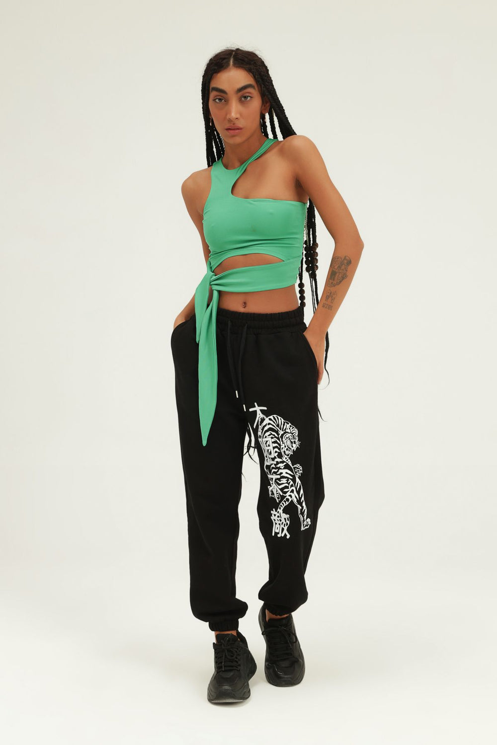 Printed Jogger Tracksuit Black