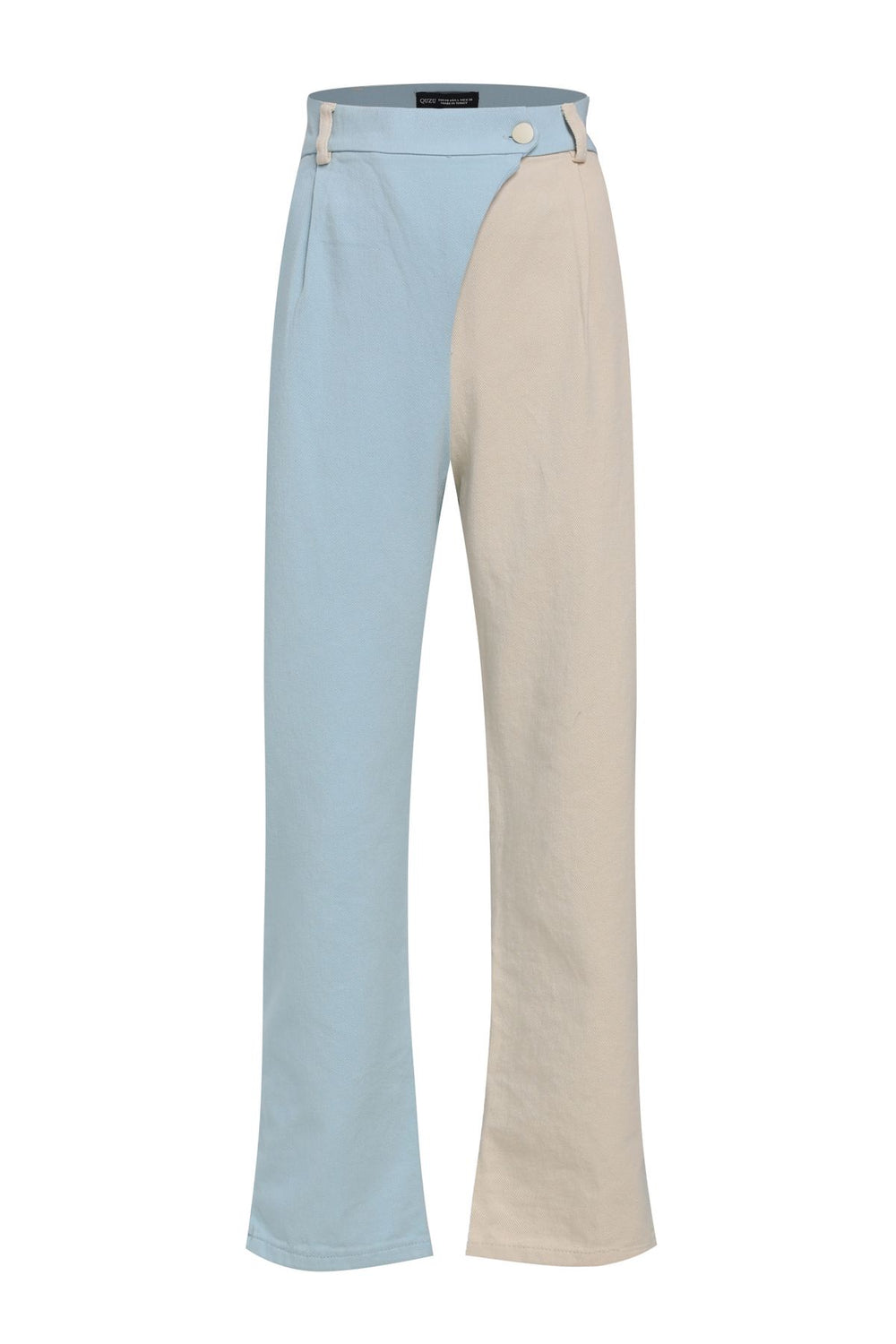 Two Color Gabardine Trousers Baby Blue