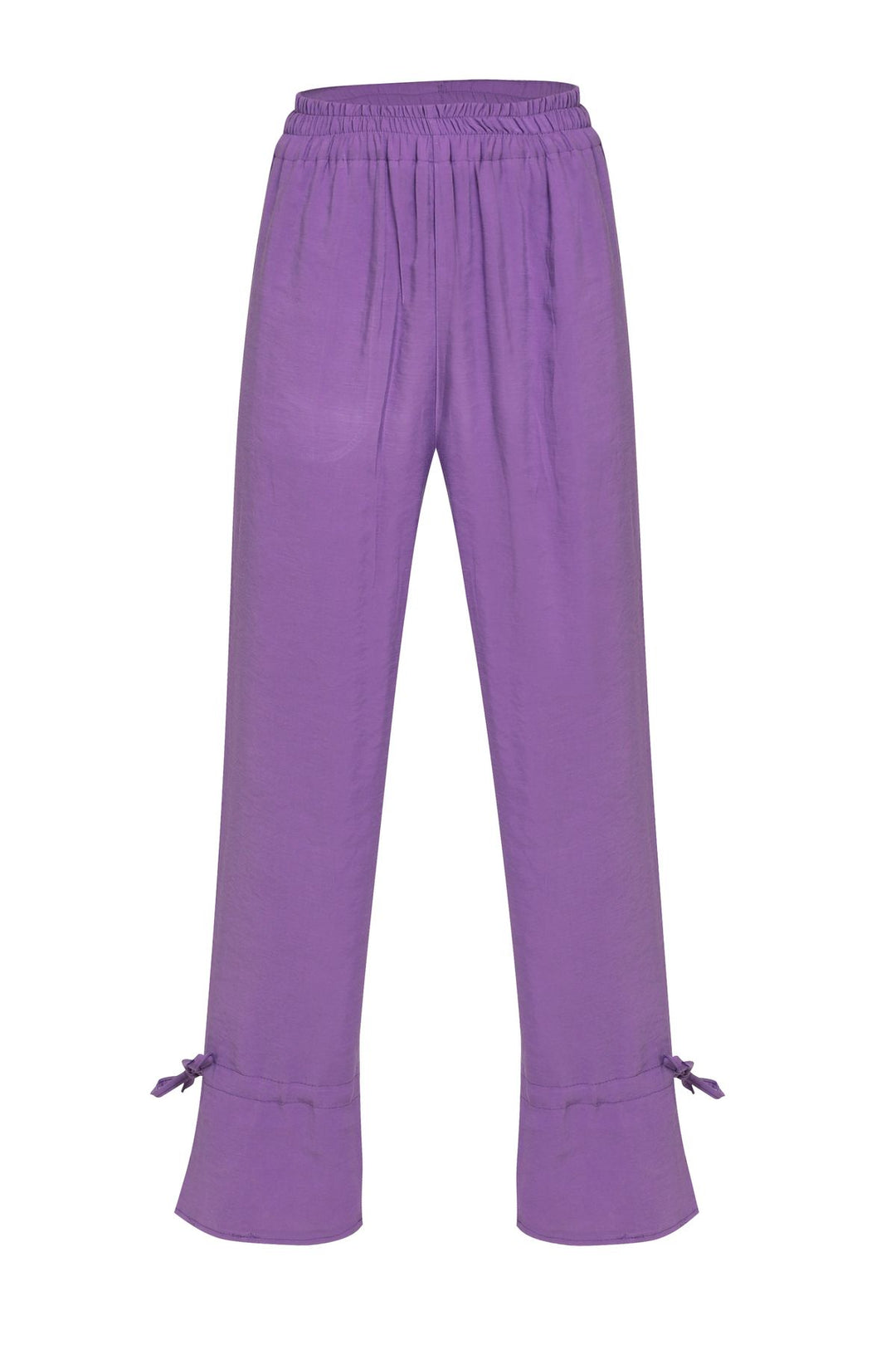 Elastic Waist Trousers Dark Lilac