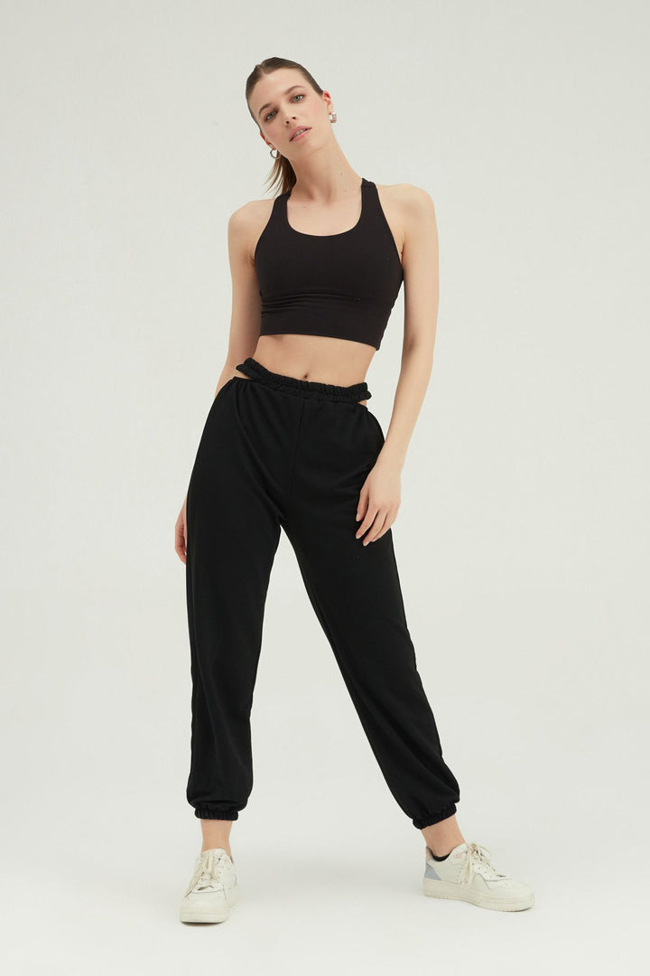 Low-cut Jogger Pants Black