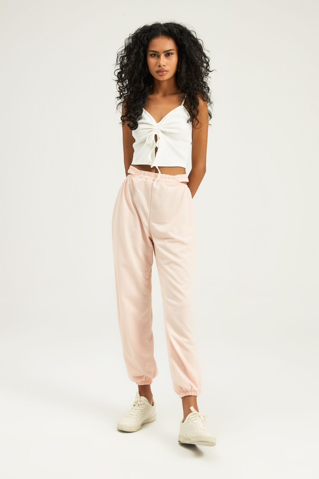 Low-cut Jogger Pants Powder