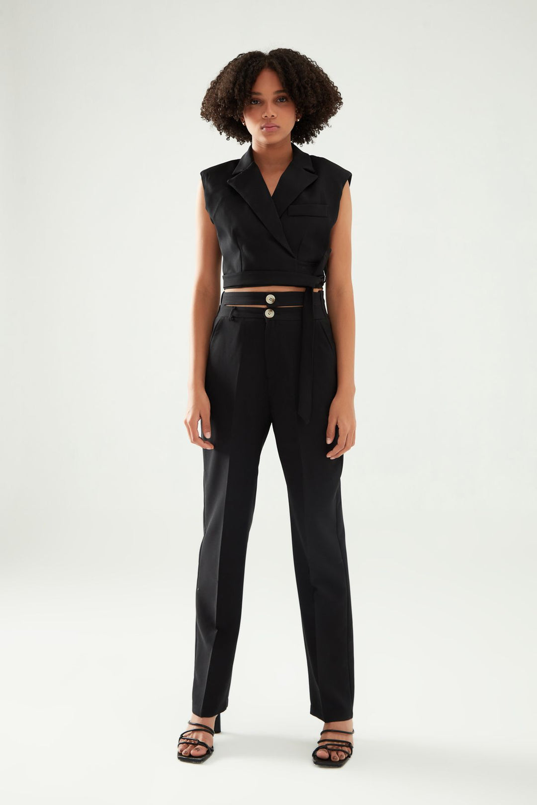 Belt Detailed Trousers Black