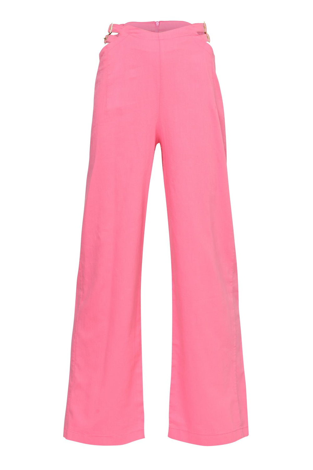 Pencere Detaylı Pantolon Şeker Pembe