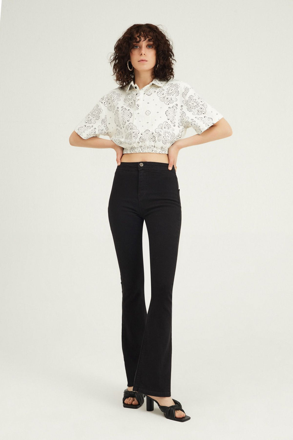 Spanish Leg Gabardine Trousers Black