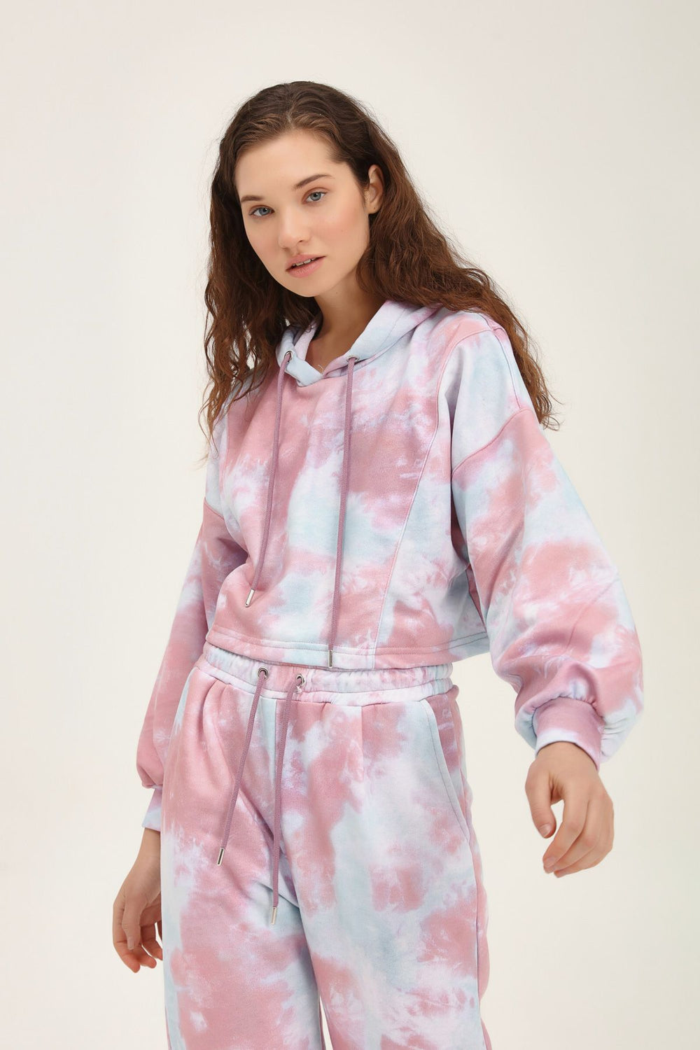 Tie-Dye Patterned Sweatshirt Lilac