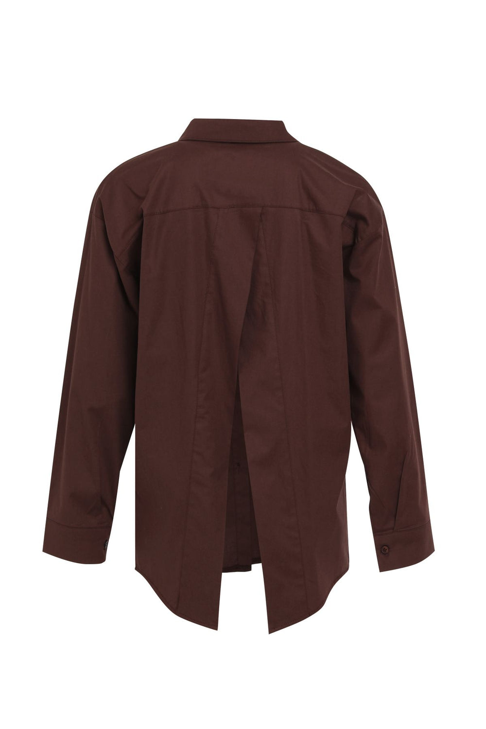 Low Back Oversize Shirt Dark Brown