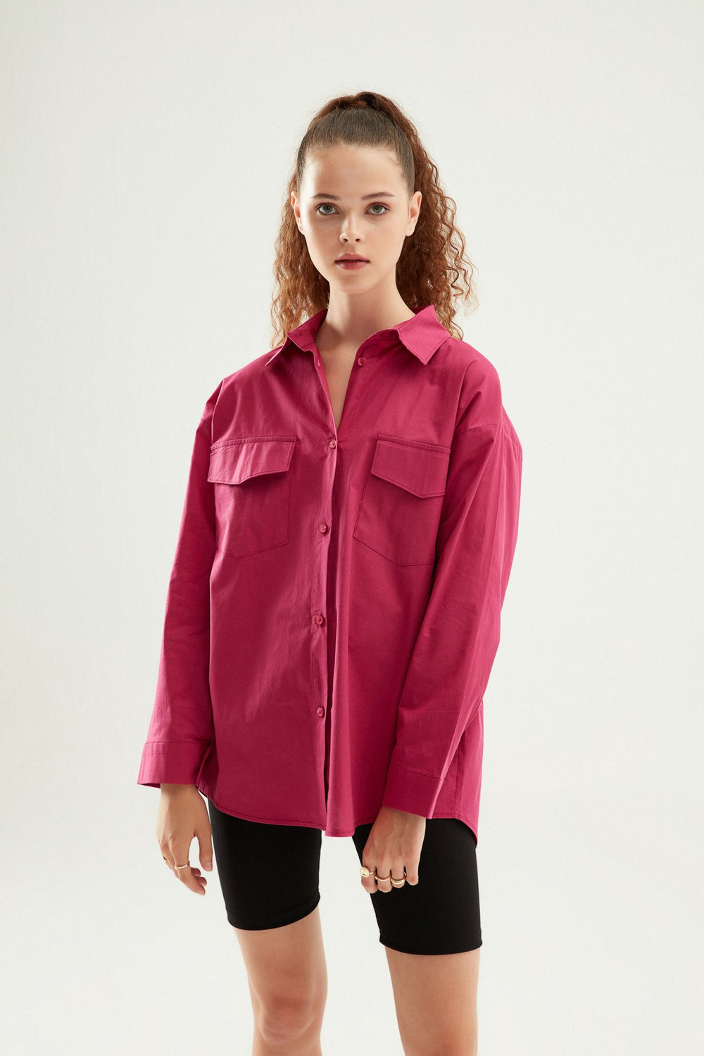 Low Back Oversize Shirt Orchid