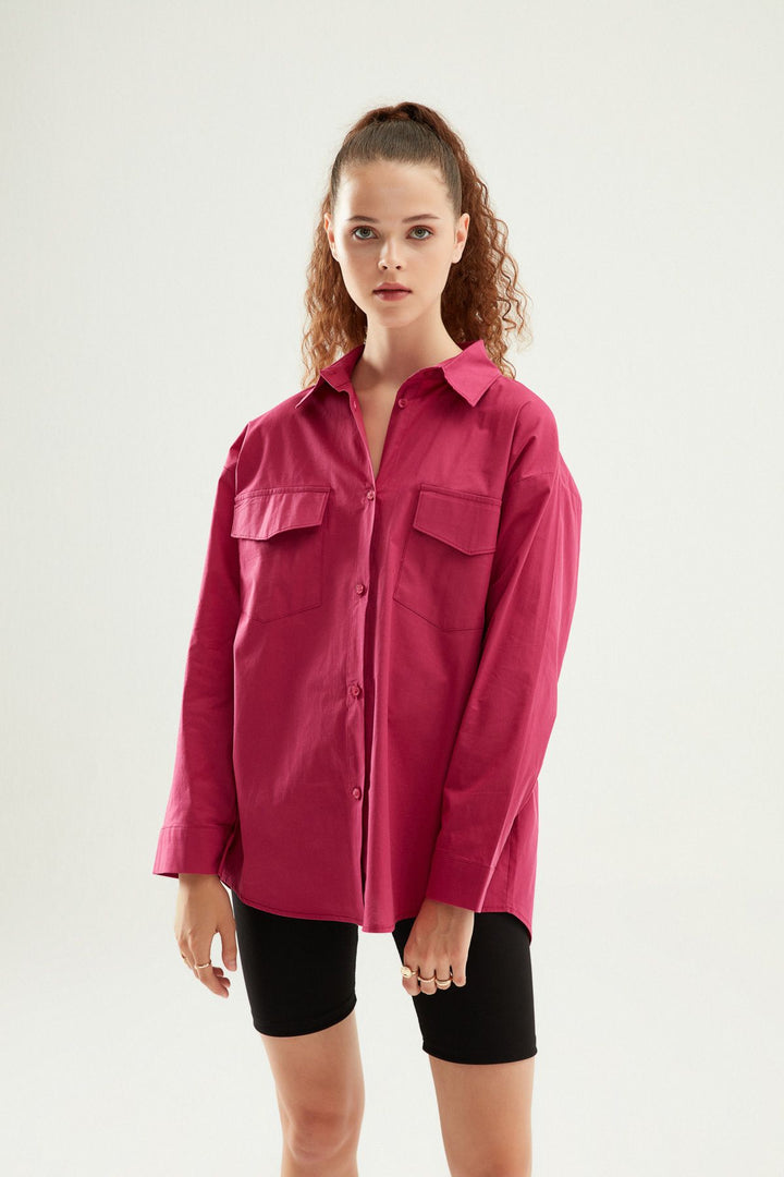 Low Back Oversize Shirt Orchid