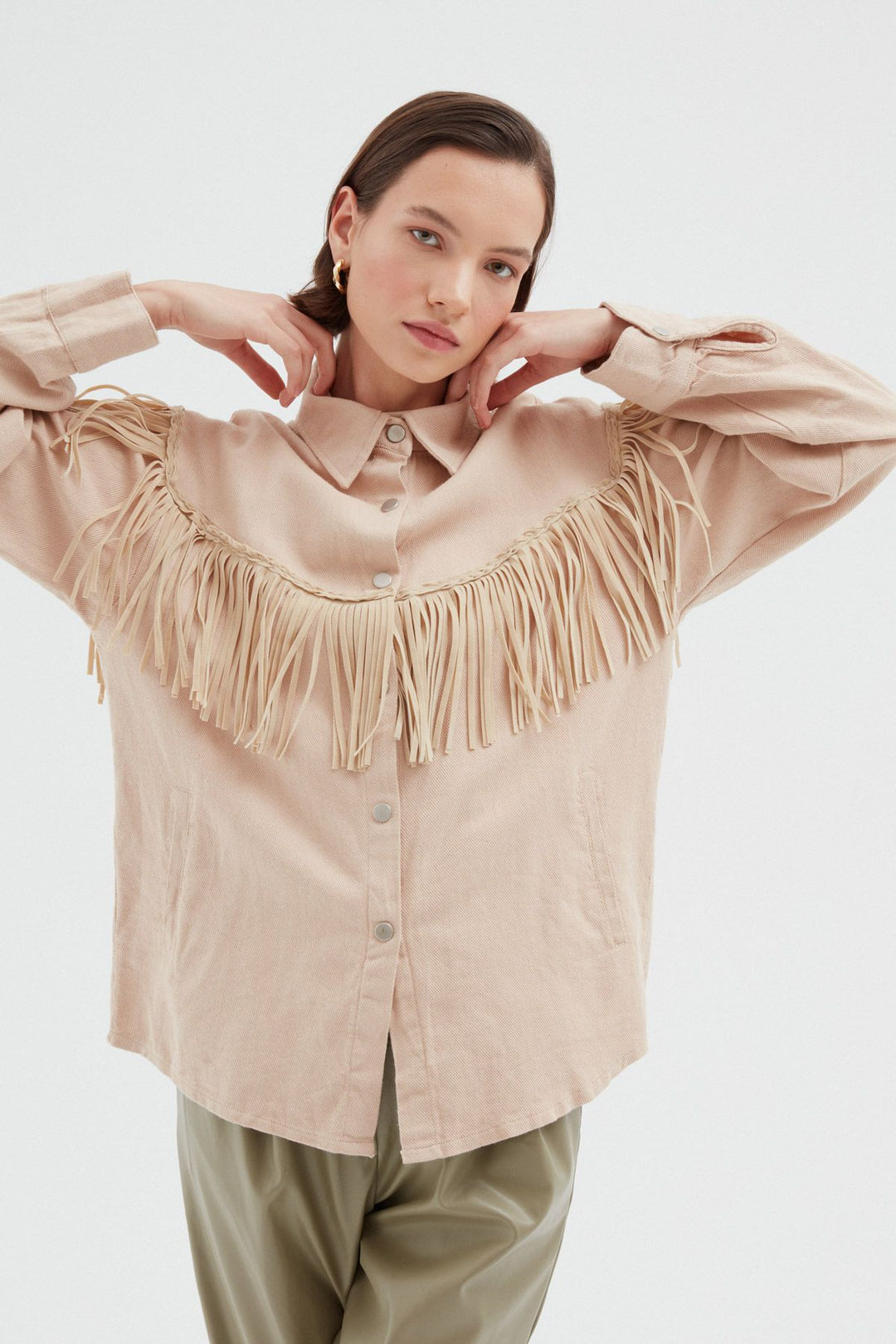 Tasseled Seasonal Jacket Stone