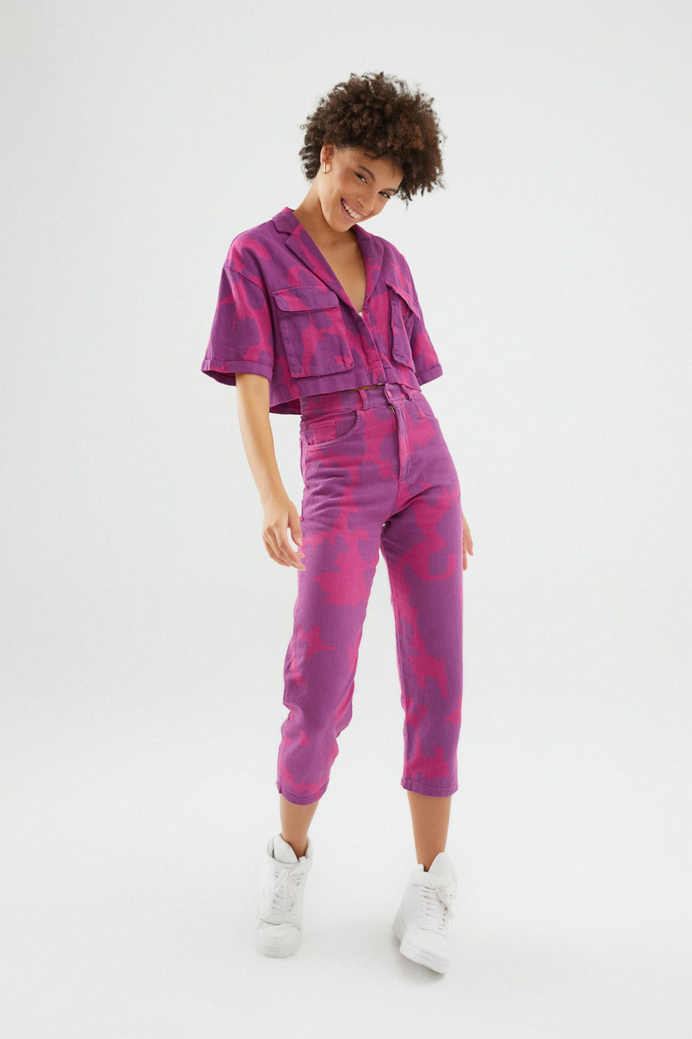 Patterned Gabardine Shirt Orchid