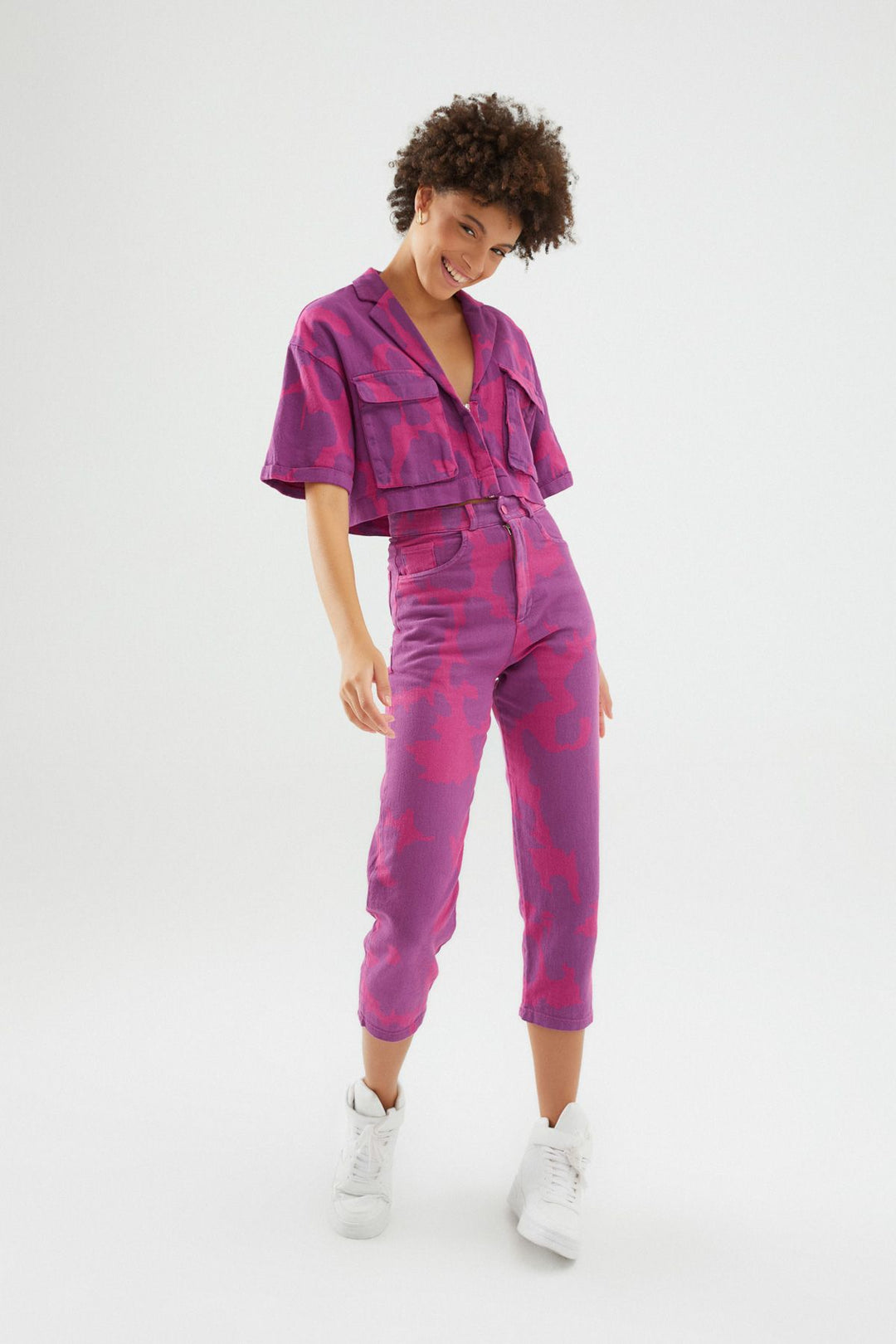 Patterned Gabardine Shirt Orchid