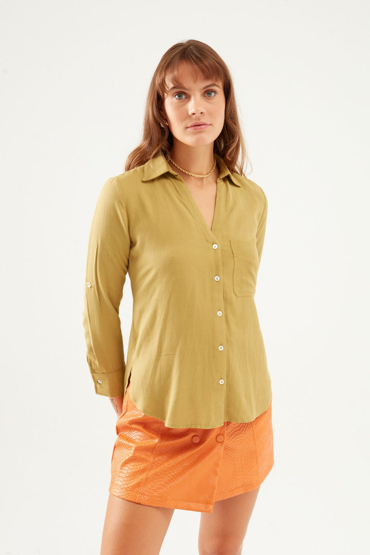 Linen Shirt Olive