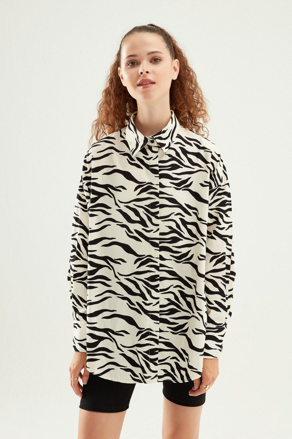 Zebra Oversize Shirt Black