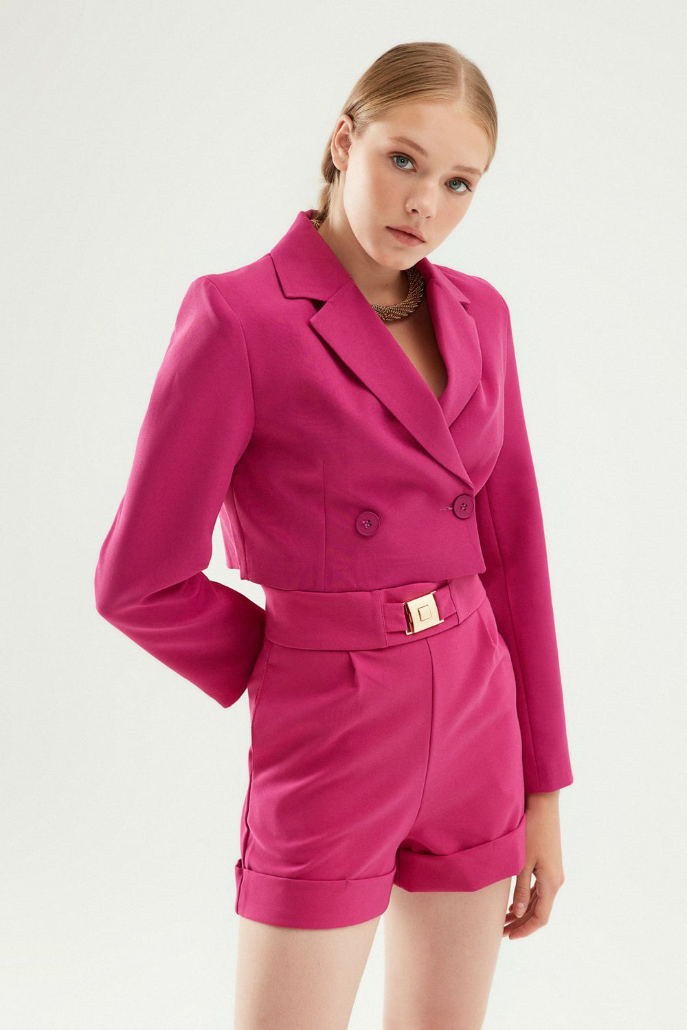 Kemer Aksesuarlı Şort Orkide