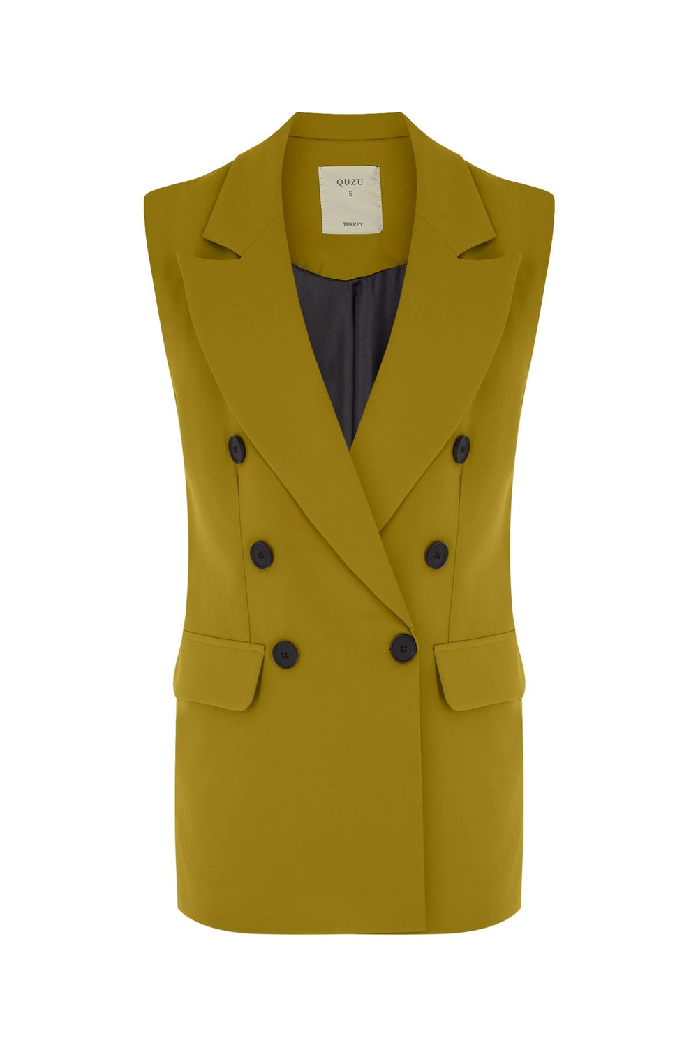 Double Breasted Vest Jacket Olive