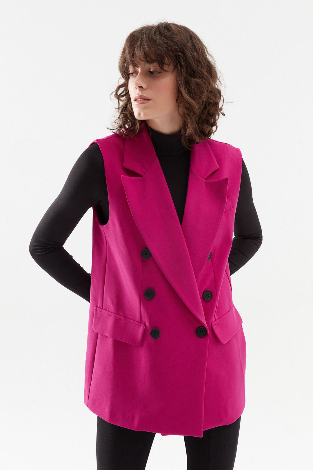 Double Breasted Vest Jacket Orchid