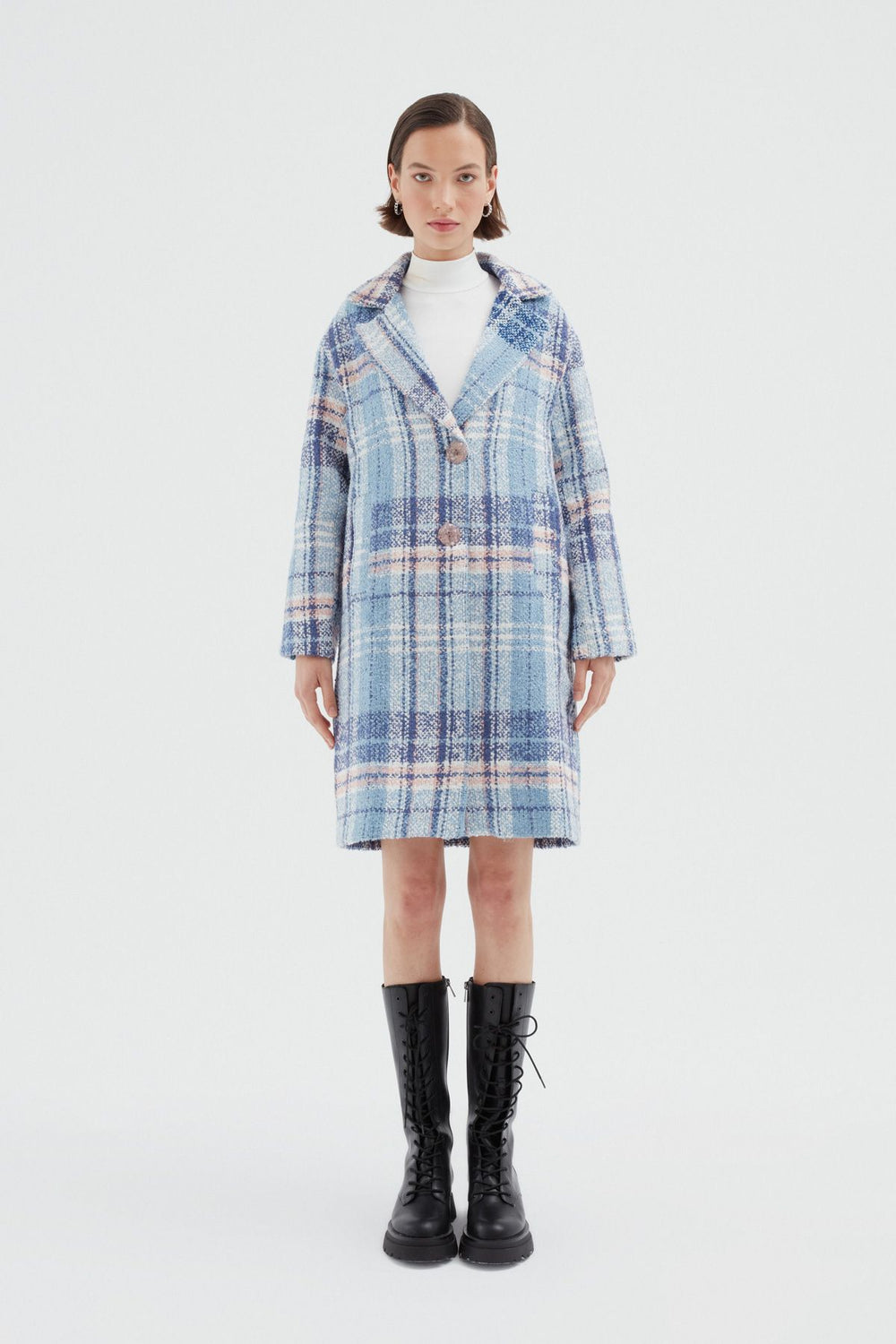 Striped Cachet Coat Blue