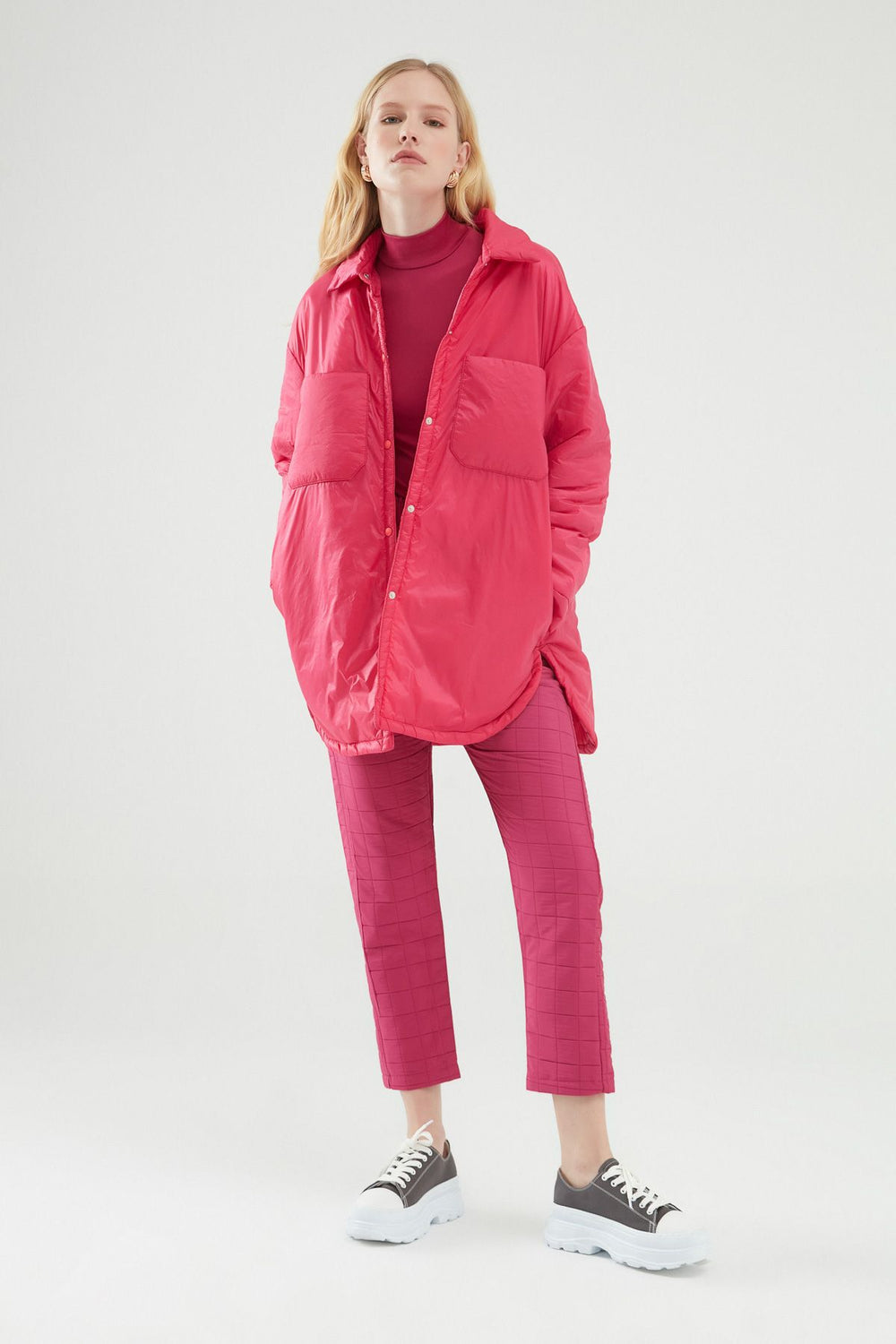 Oversize Long Jacket Fuchsia