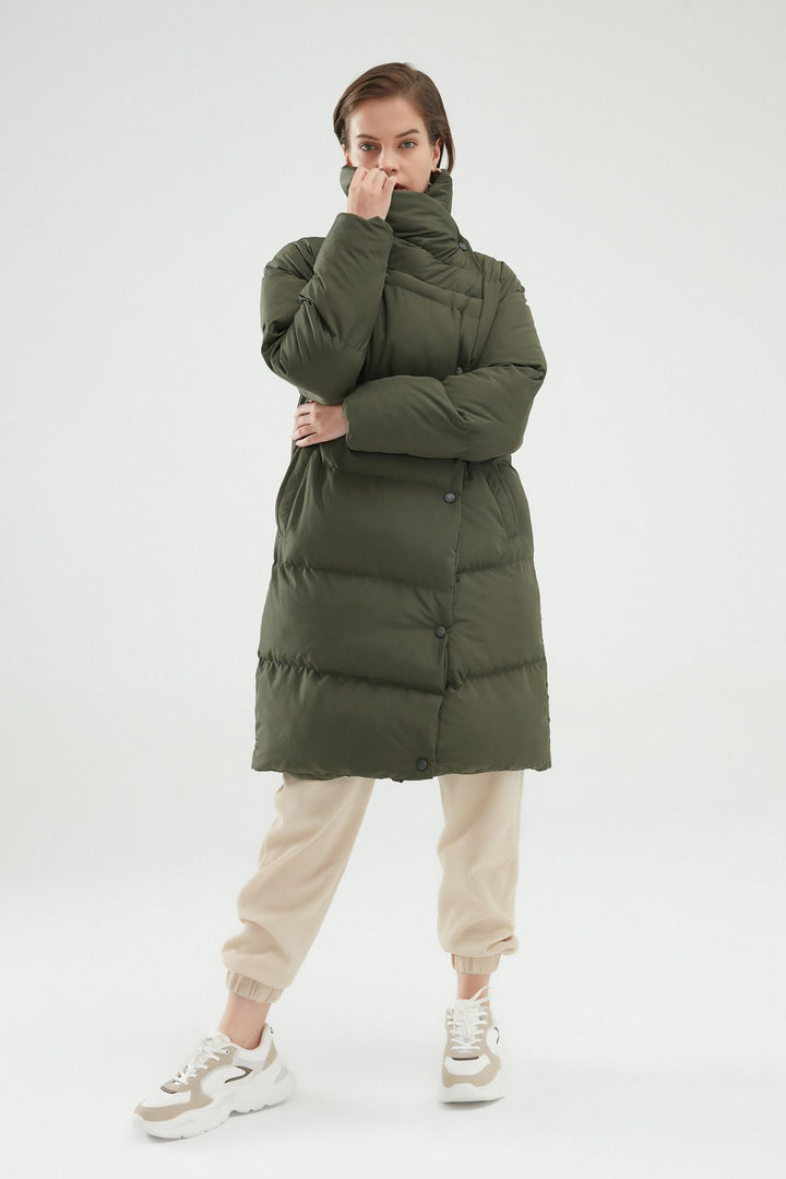 Double Breasted Inflatable Coat Khaki