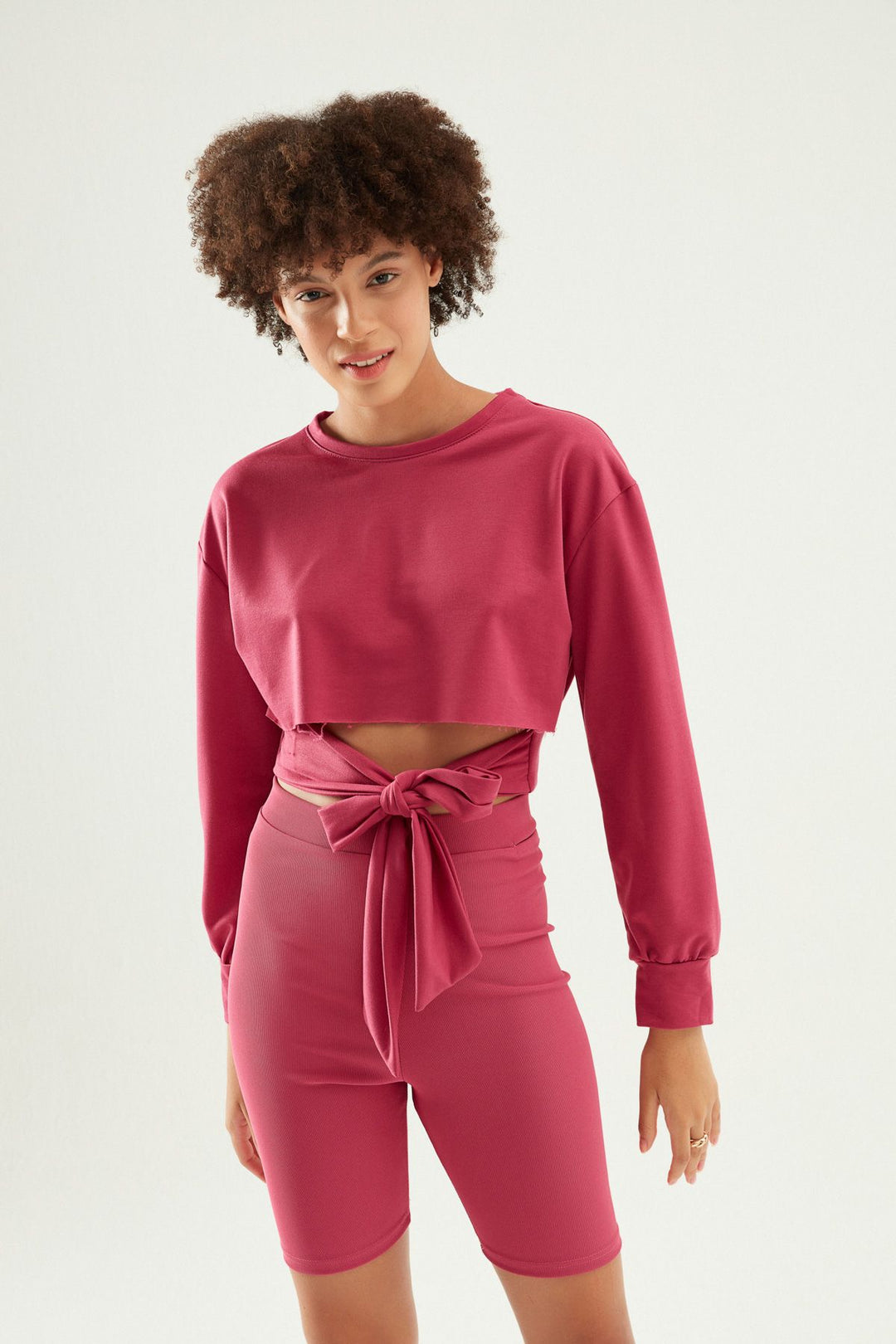 Tie Detailed Sweatshirt Orchid