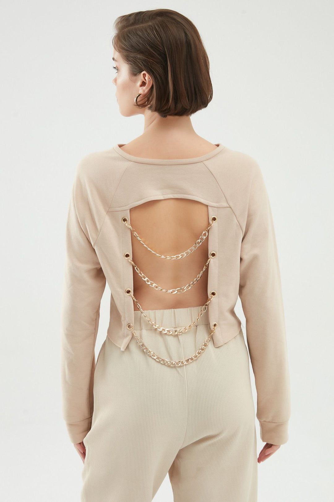 Low Back Sweatshirt Beige