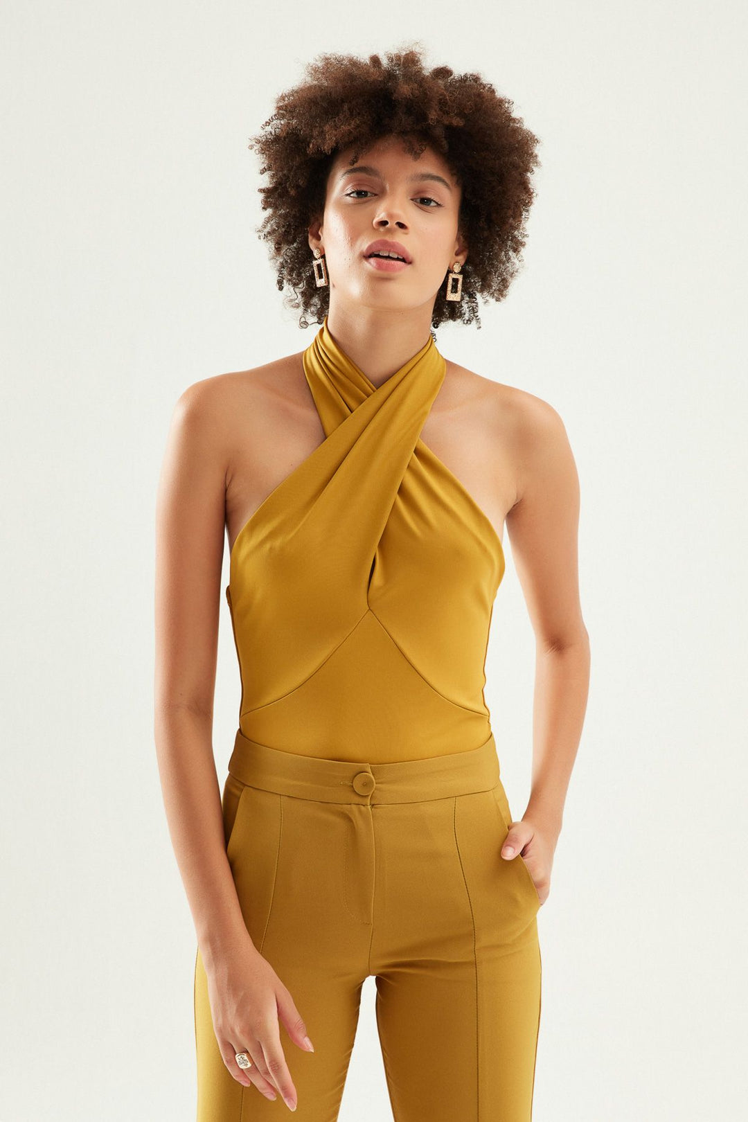 Cross Bodysuit Olive