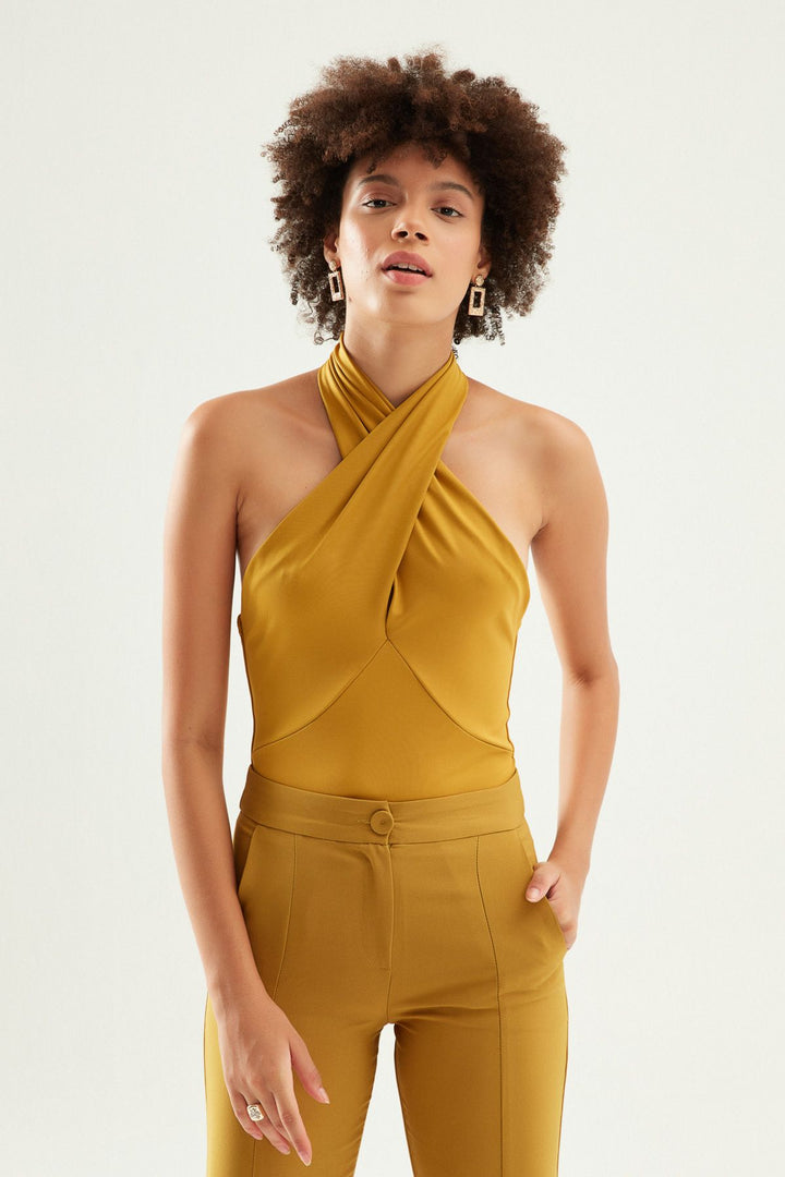 Cross Bodysuit Olive