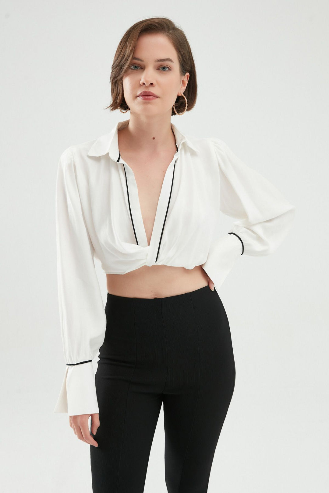 Double Breasted Blouse White