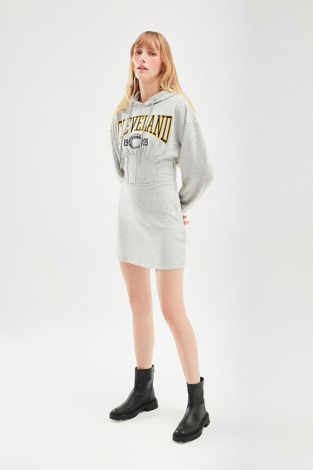 Underwire Sweatshirt Dress Graymelange