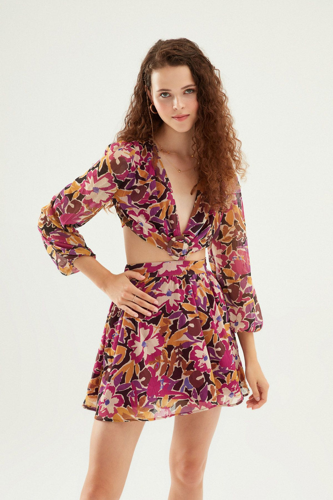 Decollete V-Neck Dress Orchid