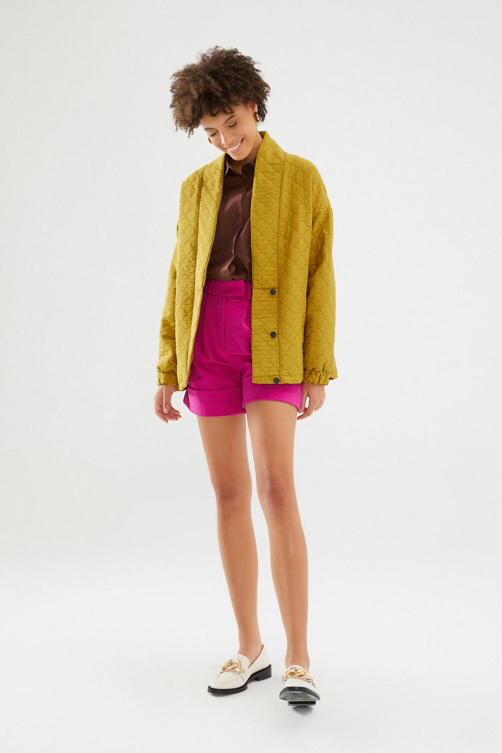 Kapitone Ceket Olive