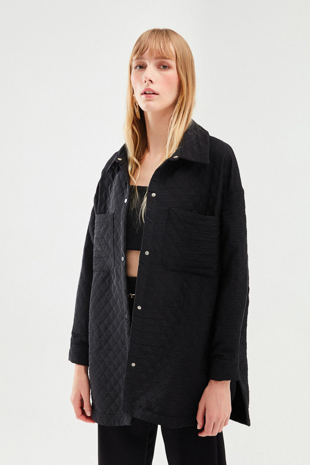 Oversize Quilted Jacket Black