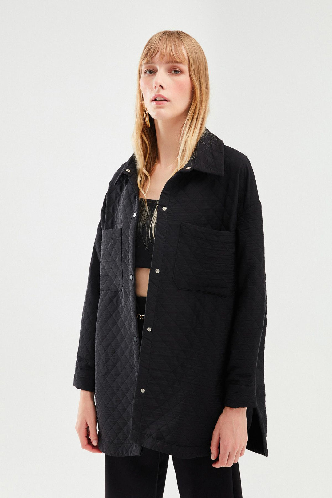 Oversize Quilted Jacket Black