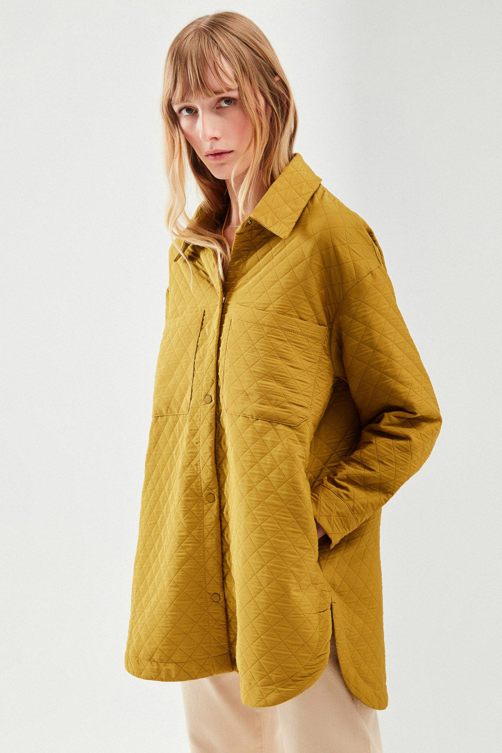 Oversize Quilted Jacket Olive
