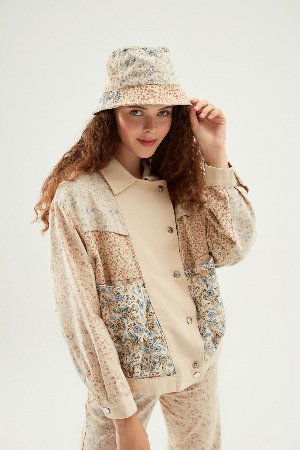 Patchwork Jacket Stone