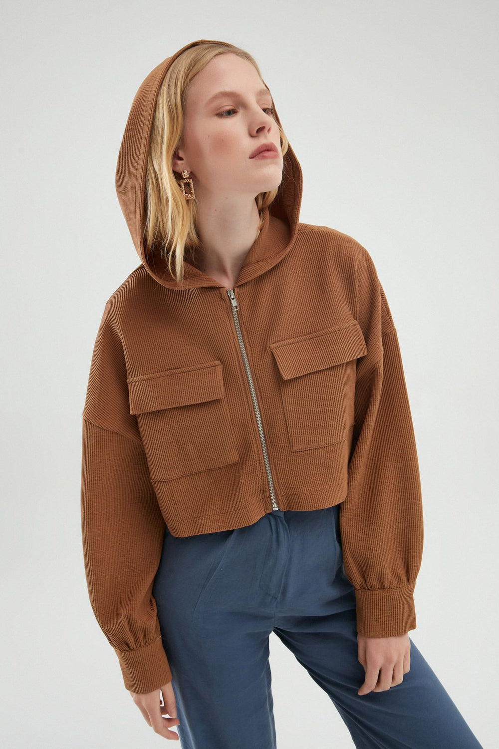 Hooded Jacket Brown