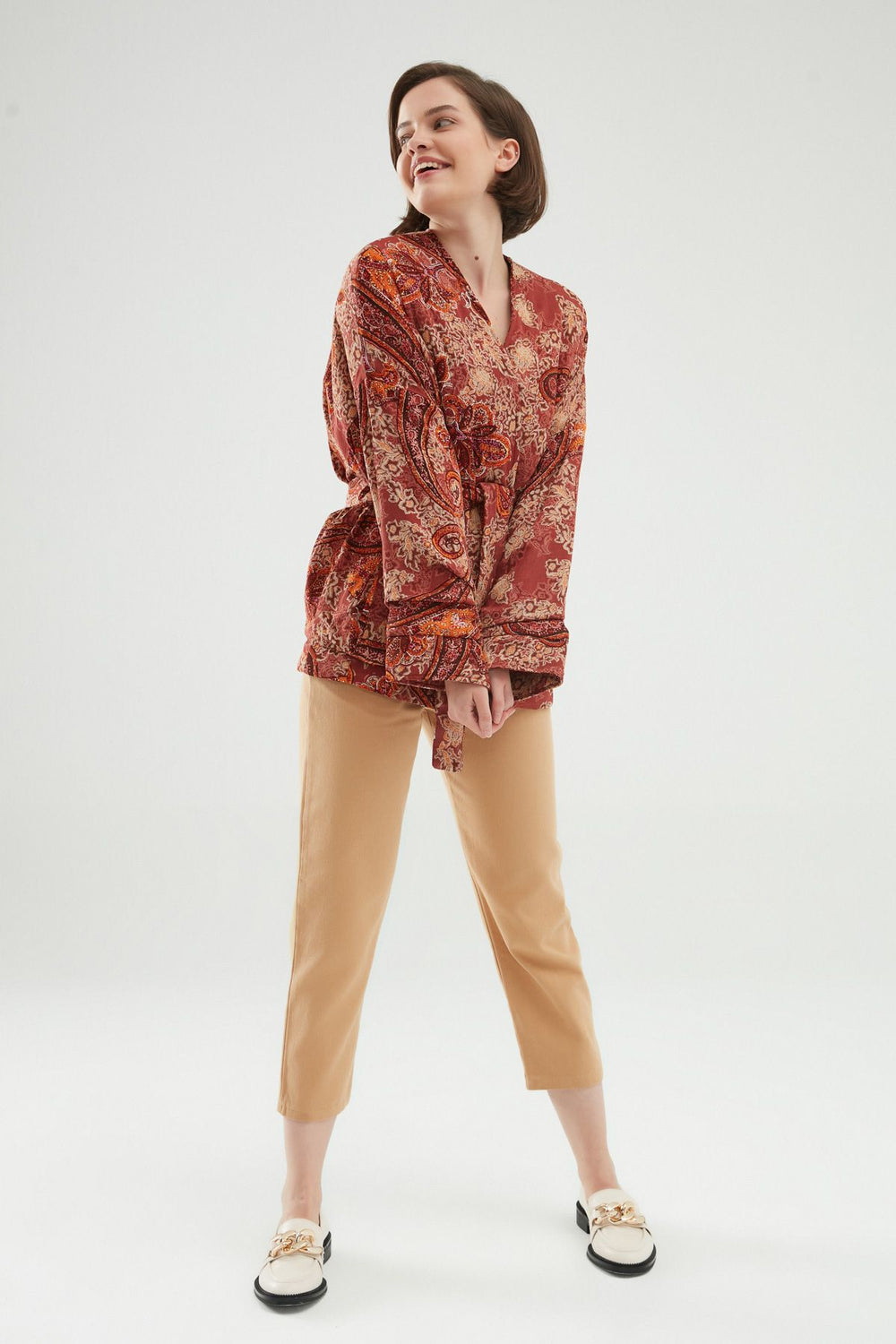 Oversize Belted Kimono Jacket Tile