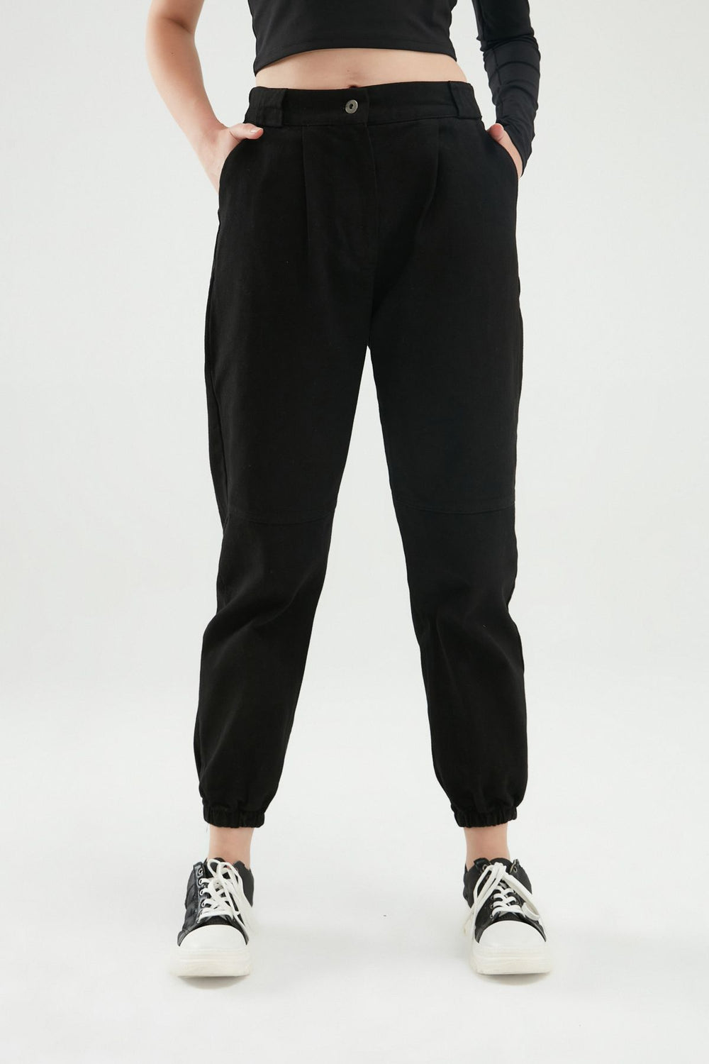 Gabardine Jogger Pants Black