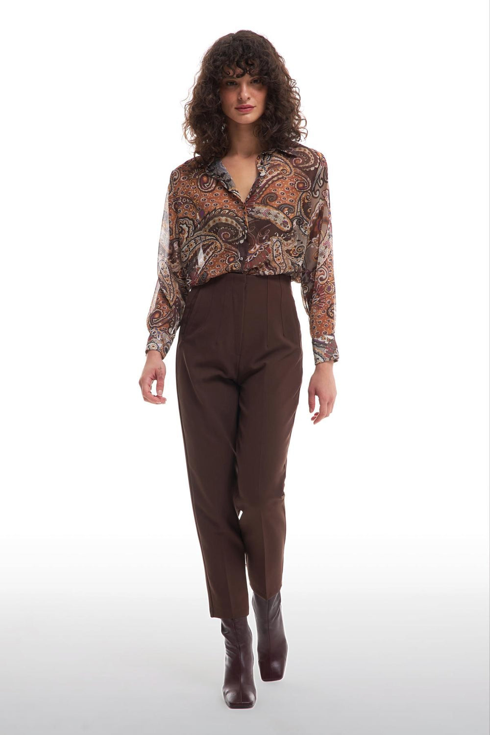 Pens Detaylı Pantolon Kahverengi