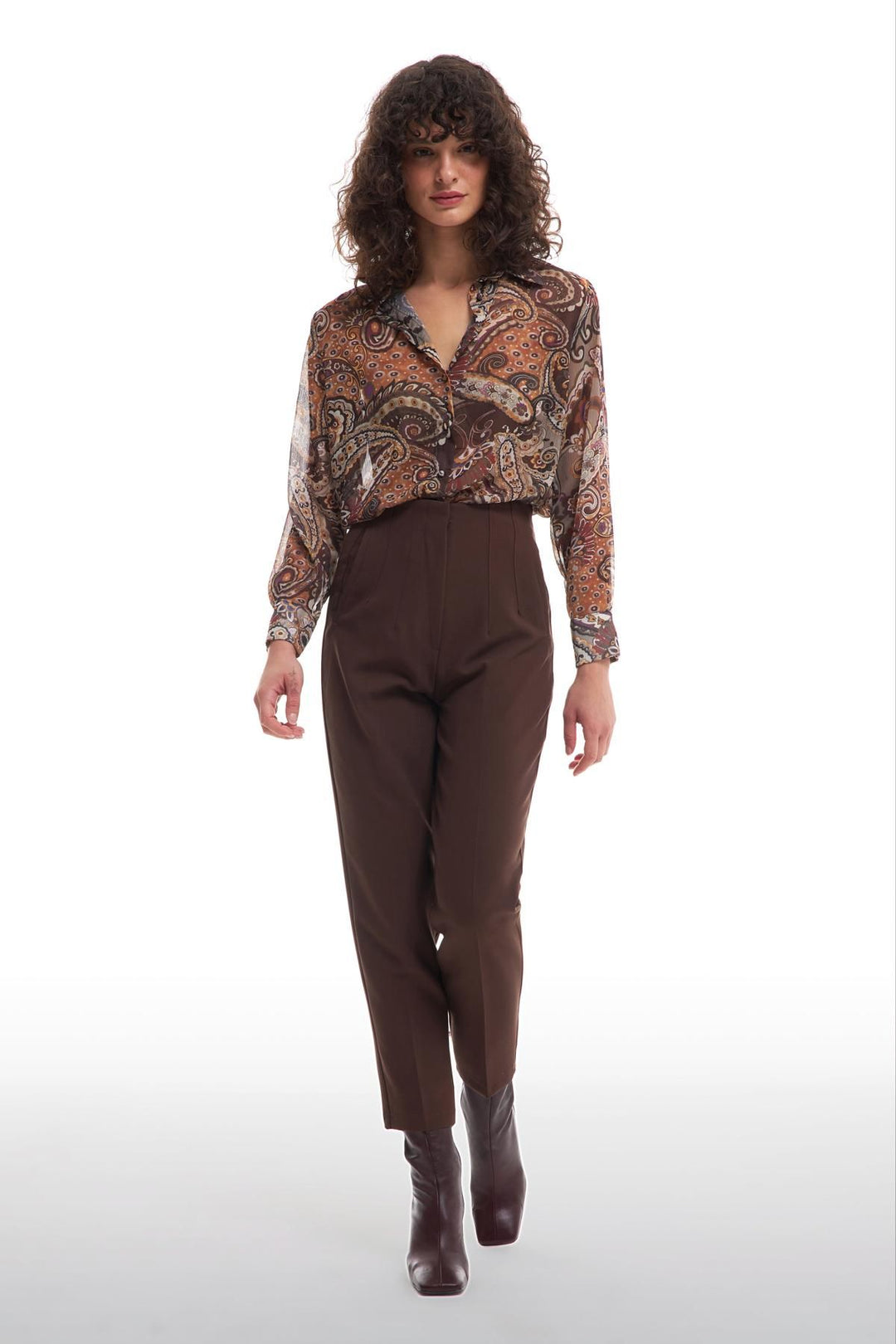 Pens Detaylı Pantolon Kahverengi